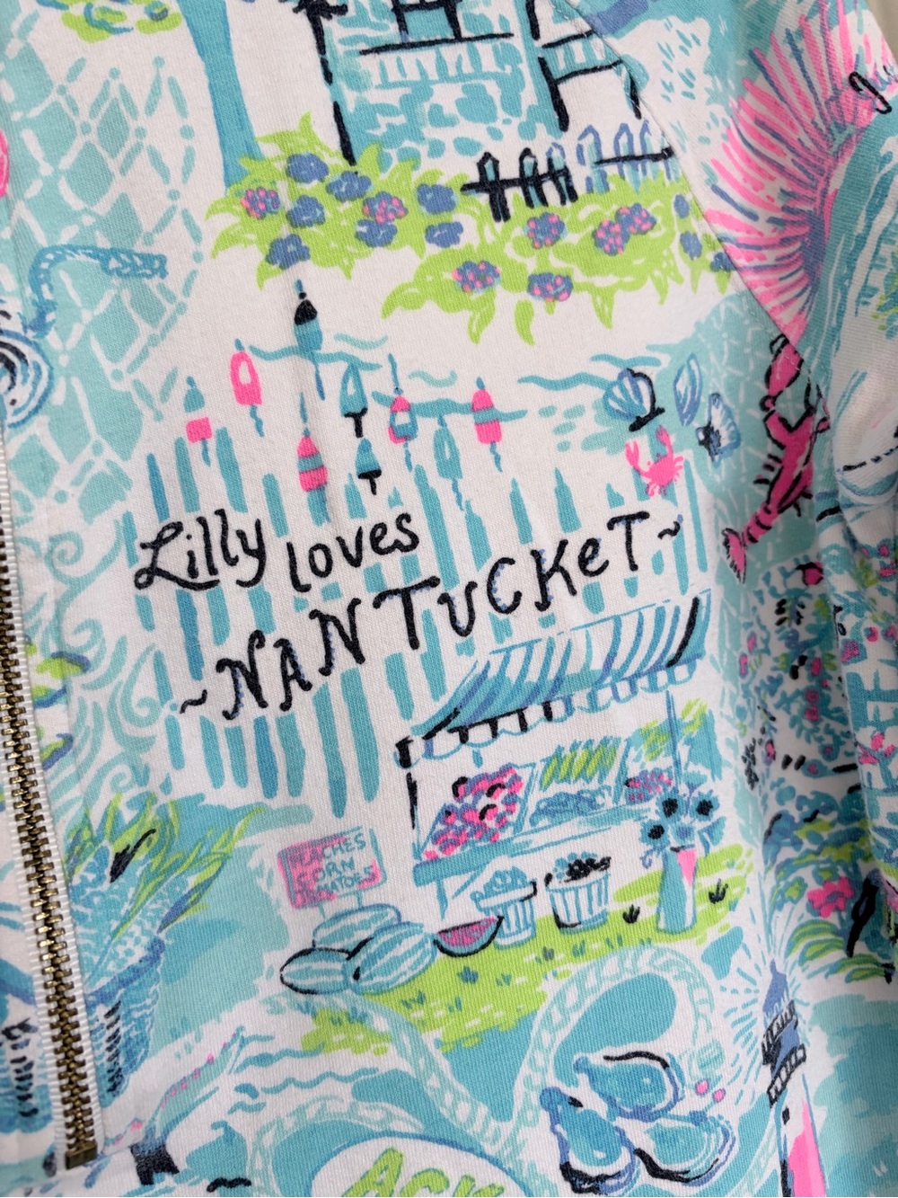 Lilly Pulitzer Nantucket Nautical Print Quarter-Zip Pullover - Picture 2 of 9